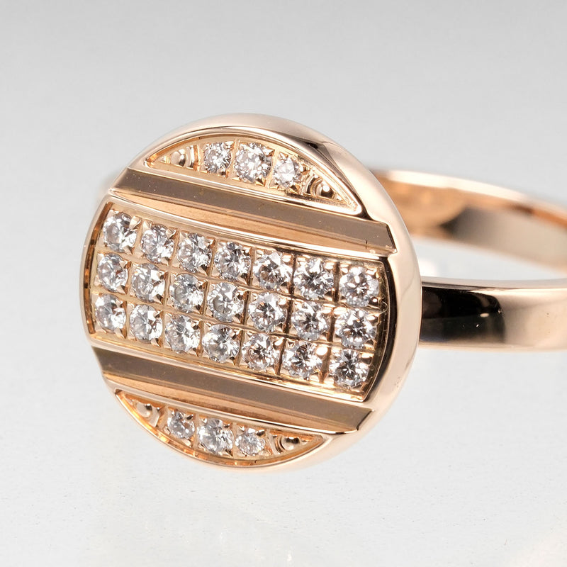 [Chaumet] Shome Class One Studs n ° 12.5 Anneau / anneau K18 Gold rose X Diamond environ 6,03g Classe un Studs Ladies A +