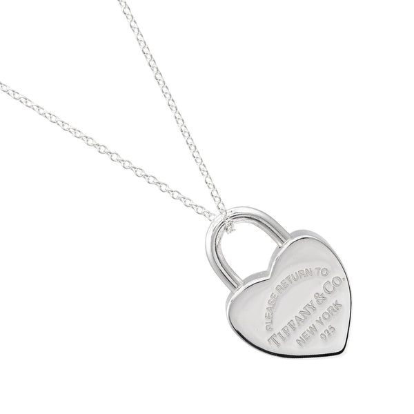 [TIFFANY & CO.] Tiffany 
 Rettoned Heart Lock Necklace 
 Silver 925 Cadena about 9.23g Return to Heart Lock Lock Locks A Rank