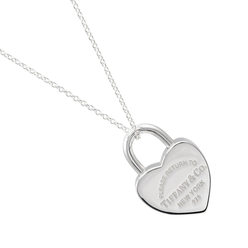 [Tiffany＆Co。]蒂法尼 
 重演心脏锁项链 
 银925 CADENA约9.23克返回心脏锁锁一个等级