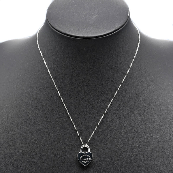 [TIFFANY & CO.] Tiffany 
 Rettoned Heart Lock Necklace 
 Silver 925 about 9.23G Return to Heart Lock Lock Locks A Rank
