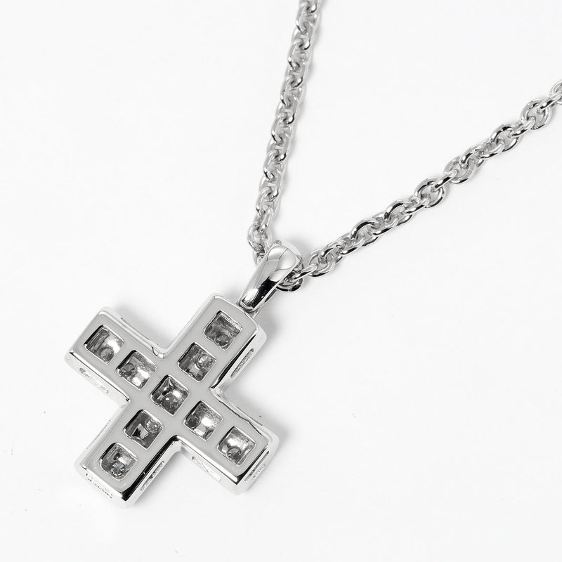 BVLGARI Bulgari Greek cross necklace K18 White Gold x 13P Diamond ab KYOTO NISHIKINO