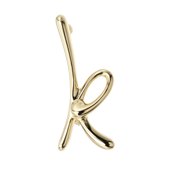 [Tiffany & Co.] Tiffany 
 문자 K 브로치 
 초기 K18 옐로우 골드 약 5.44g Letter K Ladies A+Rank