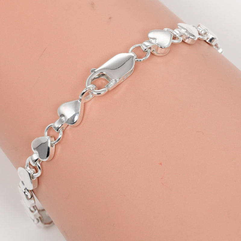 [TIFFANY & CO.] Tiffany 
 Puff hart bracelet 
 Silver 925 about 12.25g Puff Heart Ladies A Rank