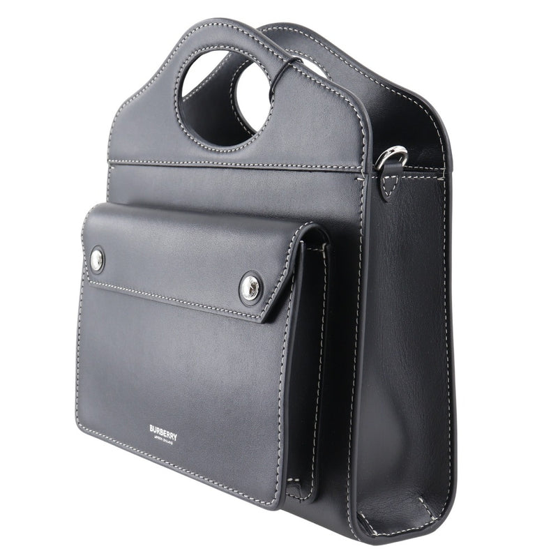 [Burberry] Burberry 
 2way shoulder handbag 
 8040892 Leather black diagonal shoulder shoulder handbag 2WAY Open 2WAYSHOULDER Ladies A+Rank