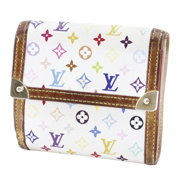 【LOUIS VUITTON】ルイ・ヴィトン
 ポルトモネ・ビエ・カルトクレディ 二つ折り財布
 Ｗホック M92983 モノグラムマルチカラー ブロン 白 TH2058刻印 スナップボタン Porto Monevier Cartes Crdit レディースB-ランク