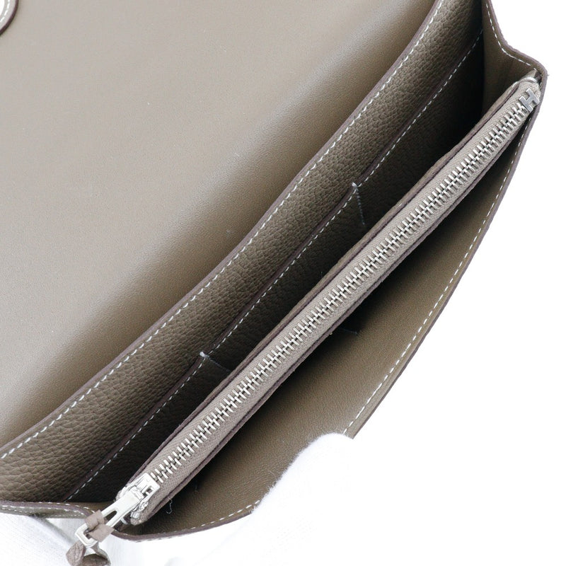 [HERMES] Hermes 
 Dogon duo long wallet 
 Toryon Lemance Etoob Silver Hardware D engraved belt DOGON DUO Unisex A Rank