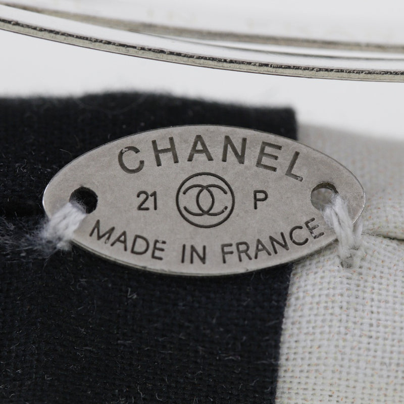 [Chanel] Chanel 
 Cinta coco mark valletta 
 Coco con estampado de algodón x revestimiento de oro en blanco/negro 21p grabado cinta de coco mark damas a-rank