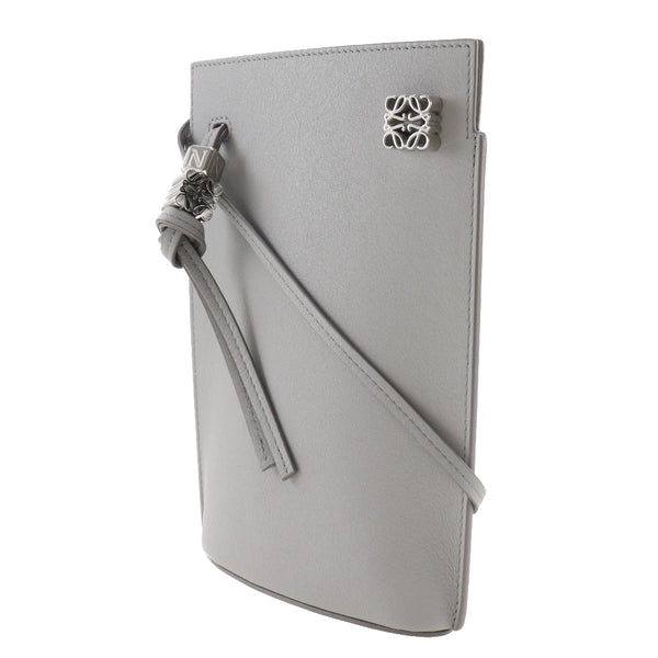 [LOEWE] Loewe 
 Dice pocket shoulder bag 
 Anagram C630R12X01 Calf Gray diagonal Open DICE POCKET Ladies A Rank