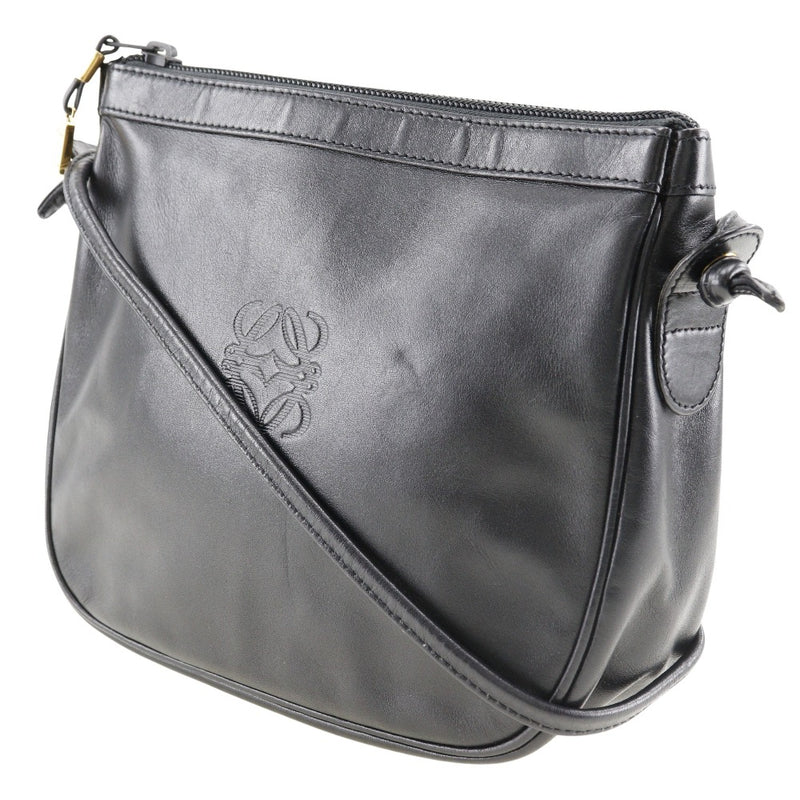 [LOEWE] Loebe Anagram Shoulder Bag Calfskin Black diagonal hanging A5 Fastener ANAGRAM Ladies