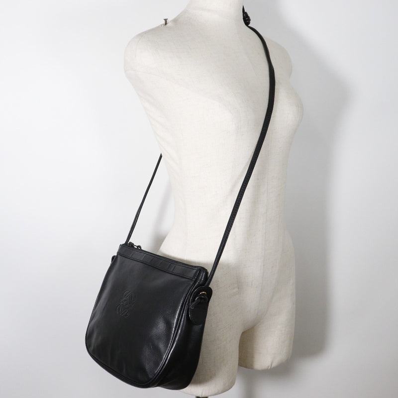 [LOEWE] Loebe Anagram Shoulder Bag Calfskin Black diagonal hanging A5 Fastener ANAGRAM Ladies