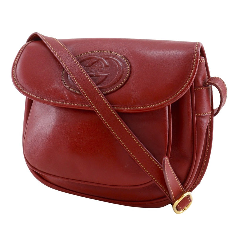希少　オールドGUCCI グッチ　　赤パール皮革ショルダーバック GUCCI】グッチ オールドグッチ ショルダーバッグ 001.904.1059