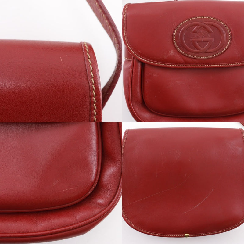 希少　オールドGUCCI グッチ　　赤パール皮革ショルダーバック GUCCI】グッチ オールドグッチ ショルダーバッグ 001.904.1059