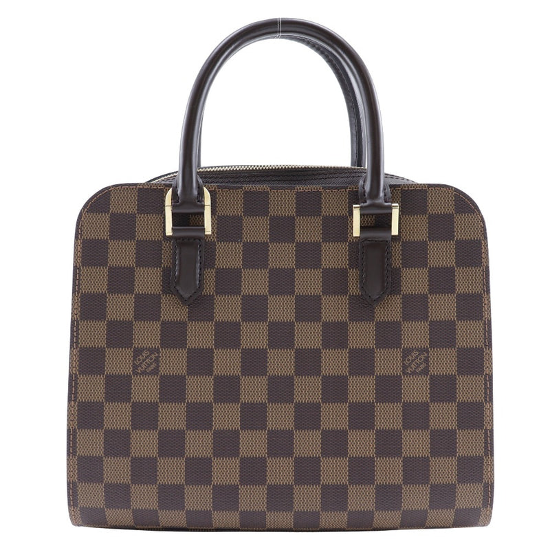 【LOUIS VUITTON】ルイ・ヴィトン
 トリアナ ハンドバッグ
 N51155 ダミエキャンバス 茶 VI0023刻印 手提げ A5 ダブルファスナー Triana レディースA+ランク