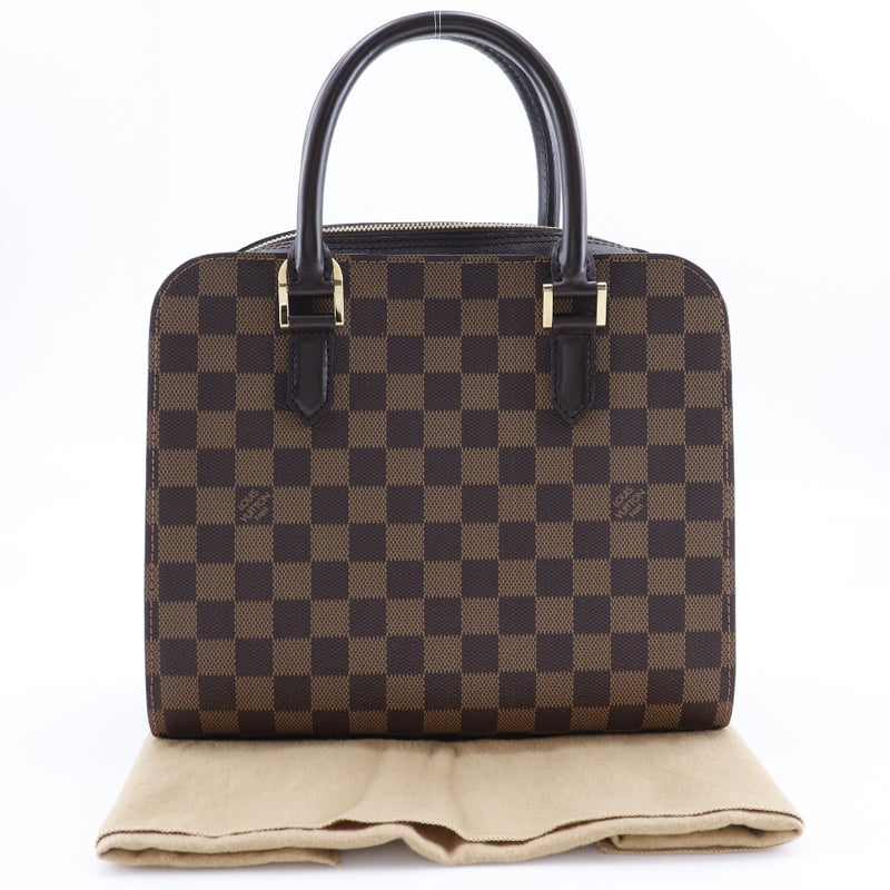 【LOUIS VUITTON】ルイ・ヴィトン
 トリアナ ハンドバッグ
 N51155 ダミエキャンバス 茶 VI0023刻印 手提げ A5 ダブルファスナー Triana レディースA+ランク