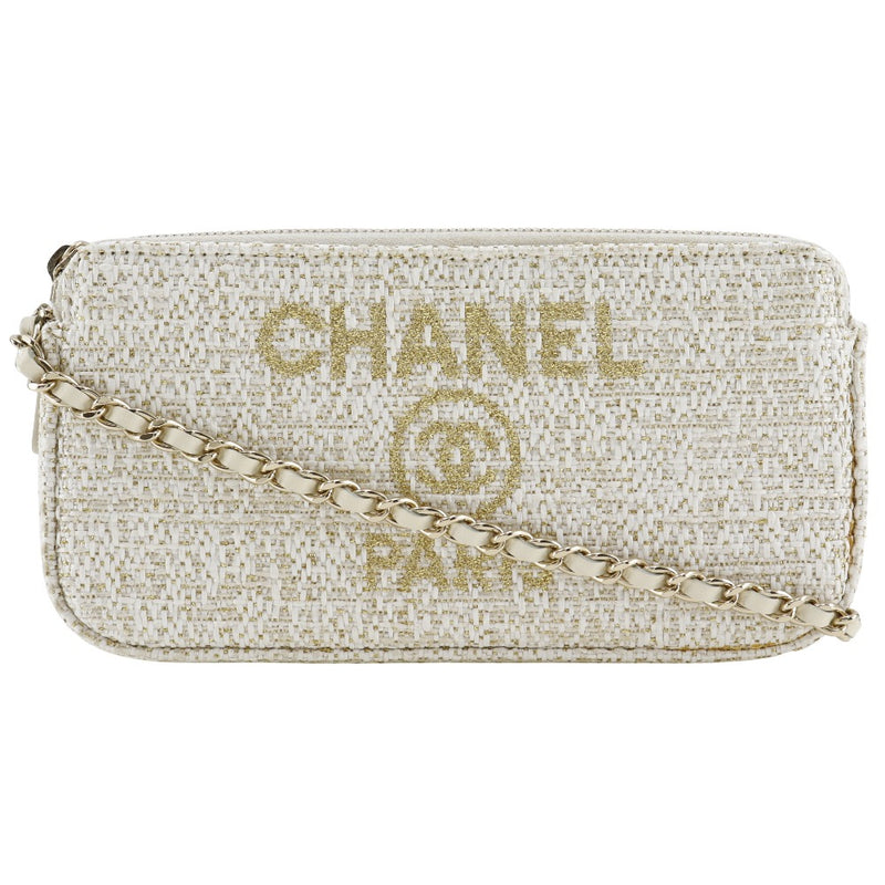 [Chanel] Chanel 
 Sac à bandoulière de la chaîne Dowville 
 Embrayage 2WAY A84415 Tweed White Diagonal Open 2WAY OUVERT DEAUVILLE CHAINVELLOSH