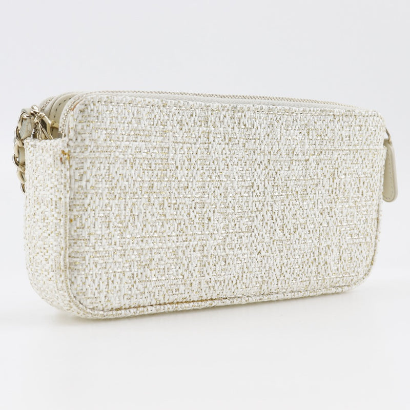 [Chanel] Chanel 
 Sac à bandoulière de la chaîne Dowville 
 Embrayage 2WAY A84415 Tweed White Diagonal Open 2WAY OUVERT DEAUVILLE CHAINVELLOSH