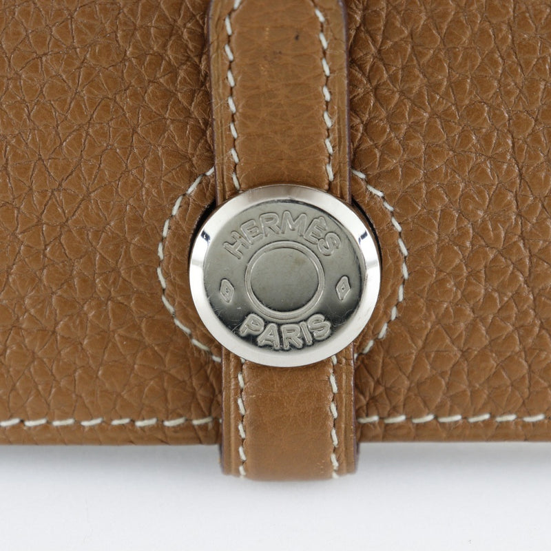 [Hermès] Hermès 
 Dogon GM long portefeuille 
 Togo Gold Silver Bracket □ o Ceinture gravée Dogon GM Unisexe A-Rank