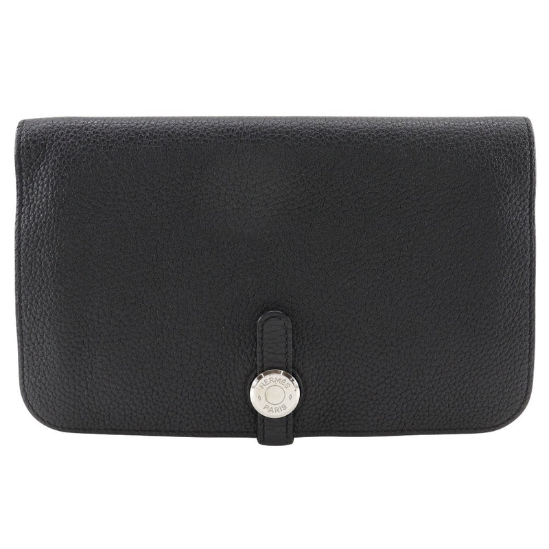 [Hermes] Hermes 
 Dogon GM Long billetera 
 Togo Black □ R Grabado grabado Dogon GM Unisex A-Rank