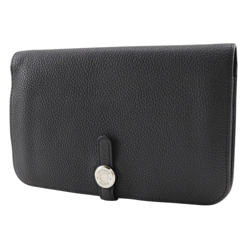 [Hermes] Hermes 
 Dogon GM Long billetera 
 Togo Black □ R Grabado grabado Dogon GM Unisex A-Rank