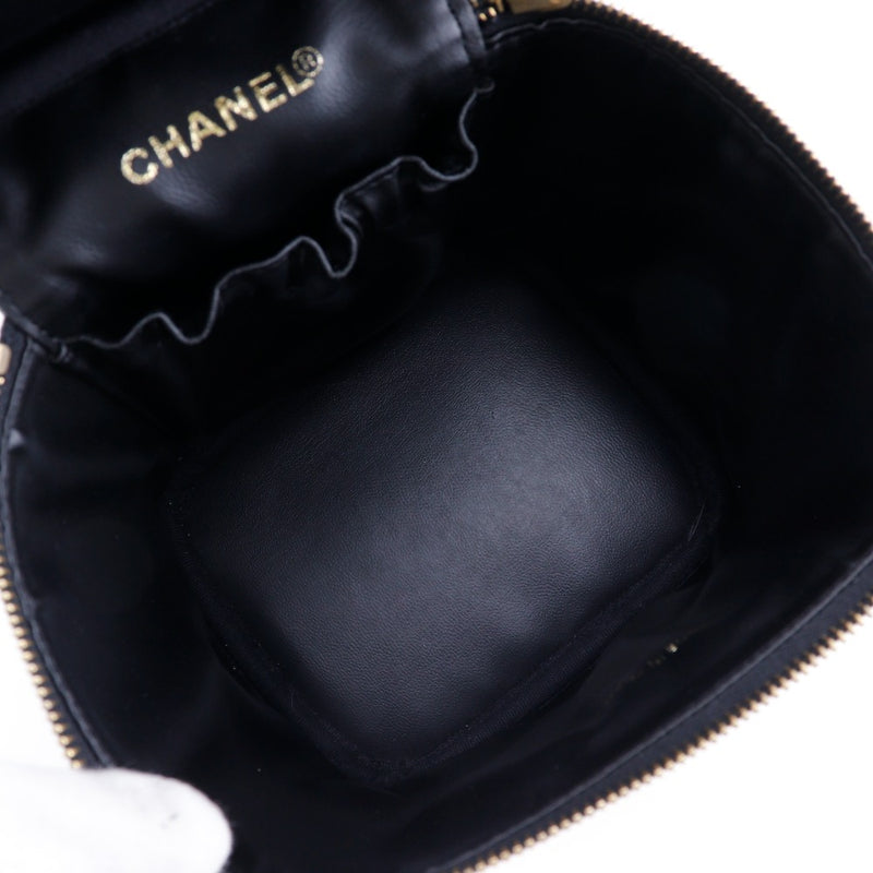 [CHANEL] Chanel 
 Vanity pouch 
 Handbag A01998 Caviar Skin Black Open Vanity Ladies A+Rank