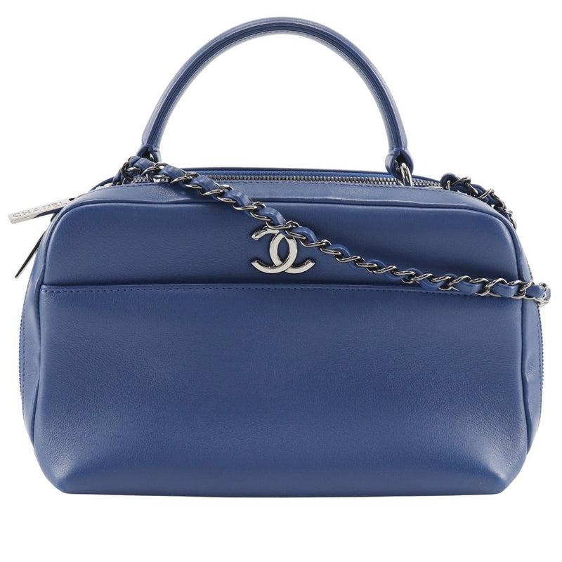 [Chanel] Chanel 
 Bolso de bolsas de moda 
 Boldio de hombro de hombro de 2 vías Bolso de hombro azul 2 videas Doble con cremallera Bolsa de bolos de moda damas un rango