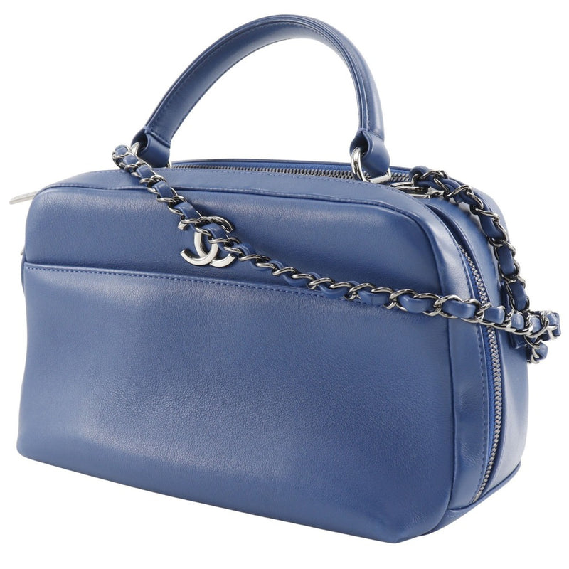 [Chanel] Chanel 
 Bolso de bolsas de moda 
 Boldio de hombro de hombro de 2 vías Bolso de hombro azul 2 videas Doble con cremallera Bolsa de bolos de moda damas un rango