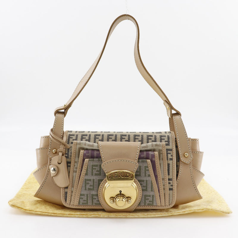 [Fendi] Fendi 
 Sac à bandoulière 
 Une épaule 8BR422 Canvas Beige épaule Pachinko Lock Zucchino Mesualités