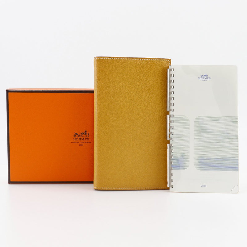 [HERMES] Hermes 
 Agenda Vision Notebook Cover 
 Shable yellow □ L engraved open AGENDA VISION Unisex A-Rank