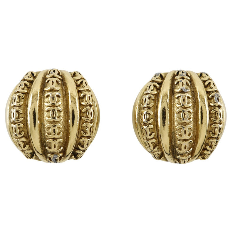 [CHANEL] Chanel 
 COCO Mark Earring
 Vintage Plated Gold 23 engraved stamps about 37g COCO Mark Ladies