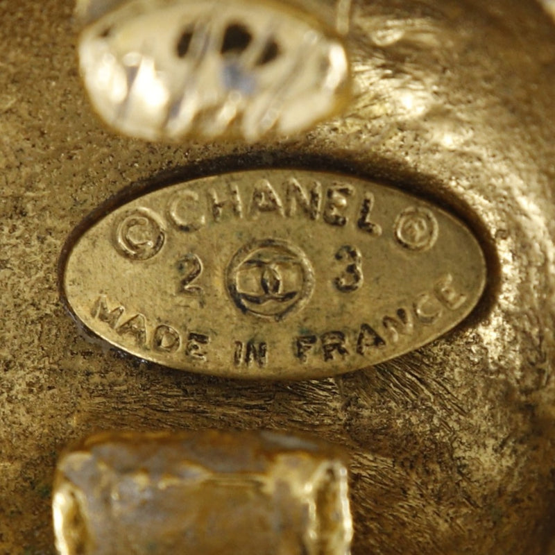 [CHANEL] Chanel 
 COCO Mark Earring
 Vintage Plated Gold 23 engraved stamps about 37g COCO Mark Ladies