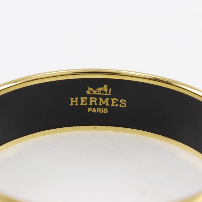 【HERMES】エルメス
 エマイユGM バングル
 フラッグ＆バード 七宝焼 金メッキ 緑 約35g EmailGM レディース