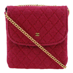 [CHANEL] Chanel 
 ChainPouch Shoulder Bag
 Microcotton Raspberry Pink Shoulder handbag snap button CHAIN ​​POUCH Ladies