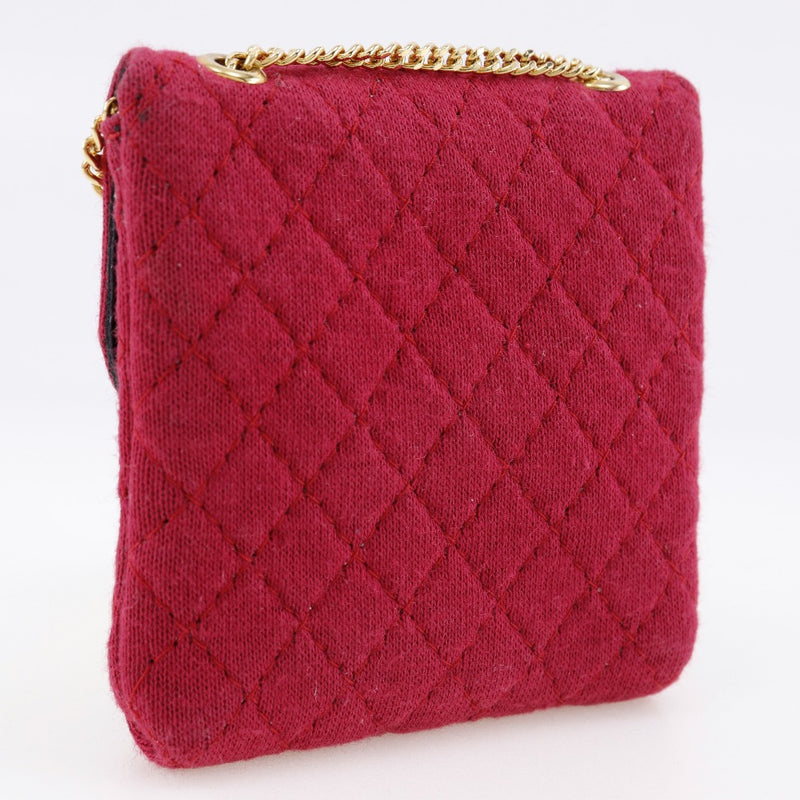 [CHANEL] Chanel 
 ChainPouch Shoulder Bag
 Microcotton Raspberry Pink Shoulder handbag snap button CHAIN ​​POUCH Ladies