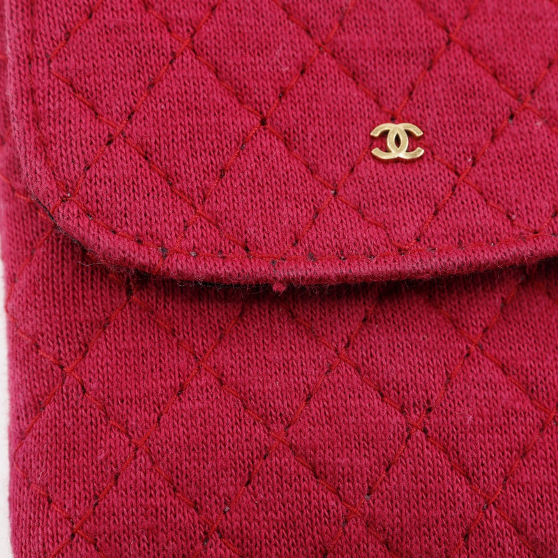 [CHANEL] Chanel 
 ChainPouch Shoulder Bag
 Microcotton Raspberry Pink Shoulder handbag snap button CHAIN ​​POUCH Ladies