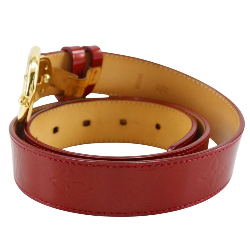 [Louis Vuitton] Louis Vuitton 
 Ceinture Ceinture 
 M6980 Monogramme Verni Pom Damur Red Ca4181 Gravé de caintures dames