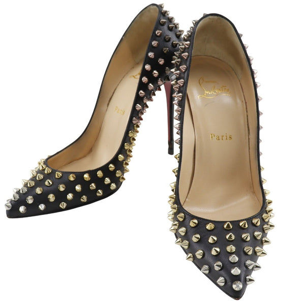 【Christian Louboutin】クリスチャンルブタン
 スパイク パンプス
 FOLLIES SPIKES 100 1160484 レザー 黒 spike レディース