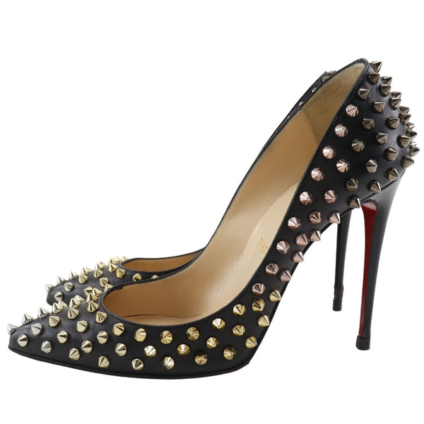 【Christian Louboutin】クリスチャンルブタン
 スパイク パンプス
 FOLLIES SPIKES 100 1160484 レザー 黒 spike レディース