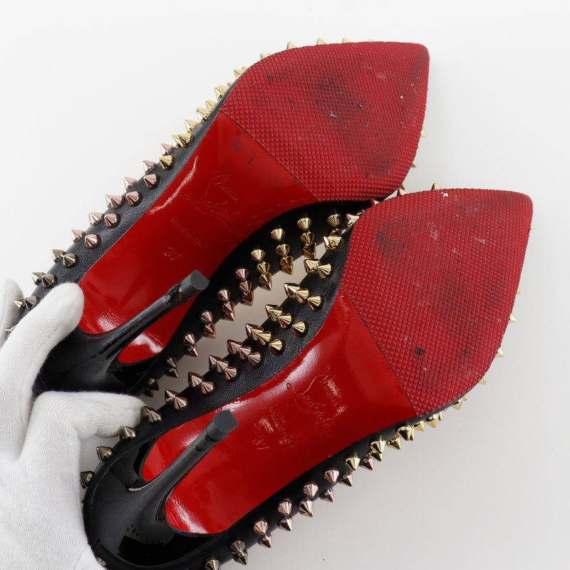 【Christian Louboutin】クリスチャンルブタン
 スパイク パンプス
 FOLLIES SPIKES 100 1160484 レザー 黒 spike レディース