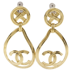 [CHANEL] Chanel 
 COCO Mark Earring
 Tear Drop Vintage Plated Gold 96p engraved about 25.5g Coco Mark Ladies