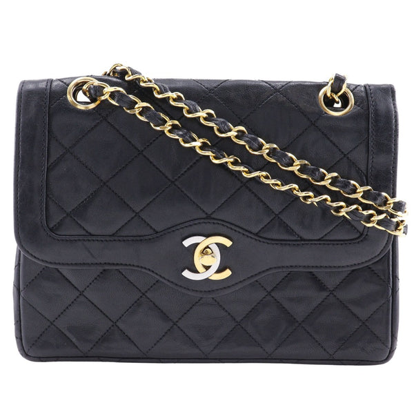 [CHANEL] Chanel 
 ChainShoulder Shoulder Bag
 Matelasse Paris Limited Lambskin Black Diagonal Hanging Turn Lock CHAINSHOULDER Ladies