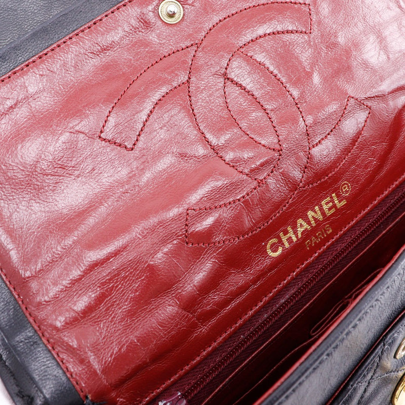 【CHANEL】シャネル
 チェーンショルダー ショルダーバッグ
 マトラッセ パリ限定 ラムスキン 黒 斜め掛け 肩掛け ターンロック ChainShoulder レディース