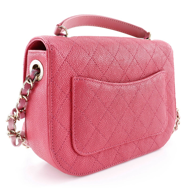 [CHANEL] Chanel 
 COCO Mark Top handle handbag 
 2WAY shoulder A93659 Caviar Skin Raspberry Pink Diagonal hanging handbag 2WAY flap COCO TOP HANDLE Ladies