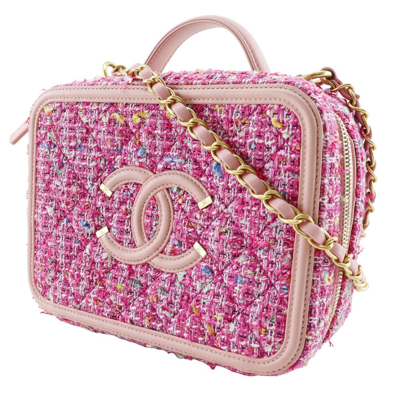 [Chanel] Chanel 
 Bolso de hombro CC Philigrey 
 Tweed de bolso de 2 vías X Ram Piel Pink Homoss Preser