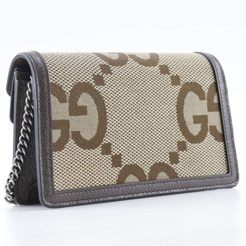 [GUCCI] Gucci ChainminiShoulder Shoulder Bag Duonisos Jumbo GG 2WAY Clutch 476432 GG Canvas Brown Diagonal hanging 2way snap button CHAIN ​​mini Showder Ladies A+Rank