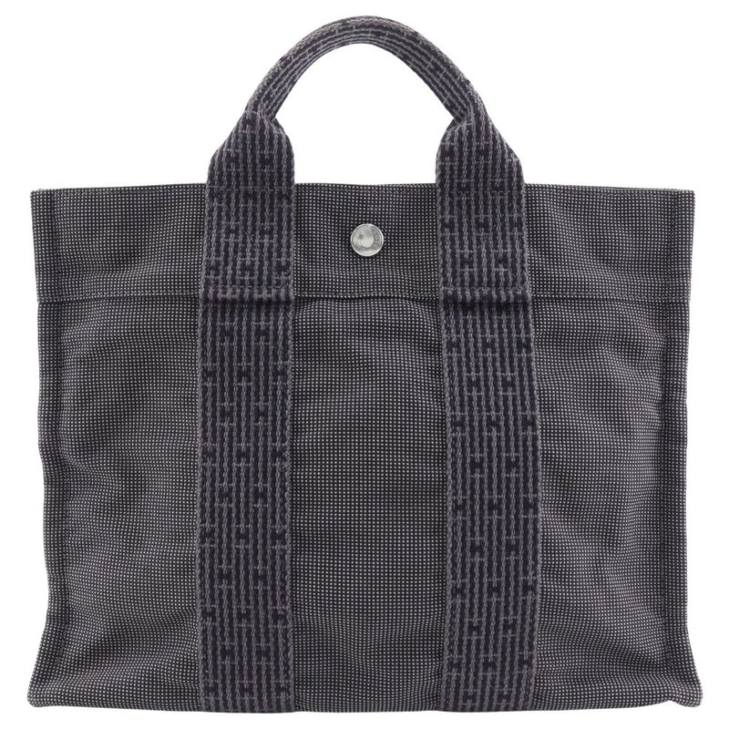 【HERMES】エルメス
 エールライントートPM ハンドバッグ
 ナイロンキャンバス グレー 手提げ A5 ファスナー Herline Tote PM ユニセックスAランク