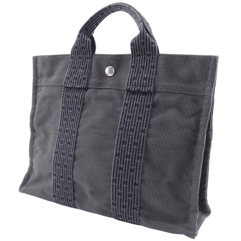 【HERMES】エルメス
 エールライントートPM ハンドバッグ
 ナイロンキャンバス グレー 手提げ A5 ファスナー Herline Tote PM ユニセックスAランク