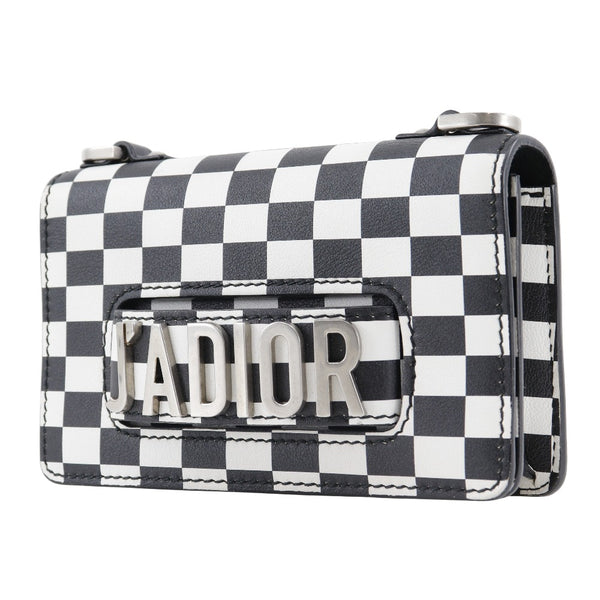 [Dior] Christian Dior 
 Bolso de hombro jadiol 
 Cosco de la pantorrilla de 2 vías Black/White Diagonal Hanging 2way Magnet Tipo Jadior Damas A Rank