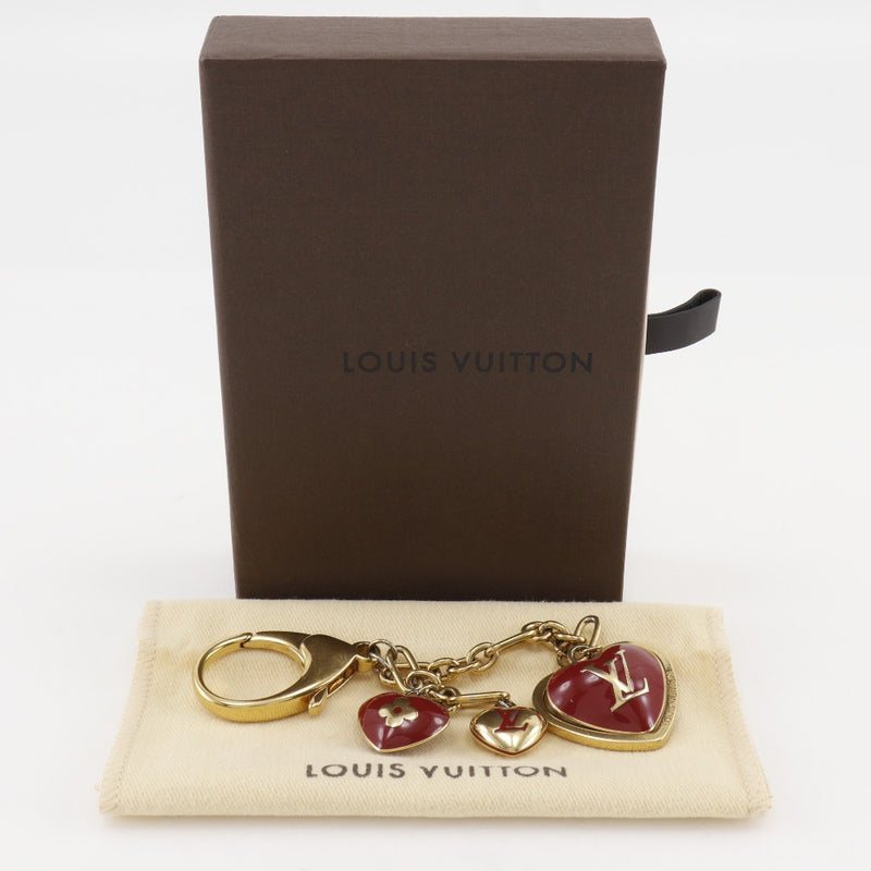 【LOUIS VUITTON】ルイ・ヴィトン
 ビジューサッククール キーホルダー
 ハートチャーム M65758 金メッキ ポムダムール 赤 ハート Bijoux Sac Cool レディース