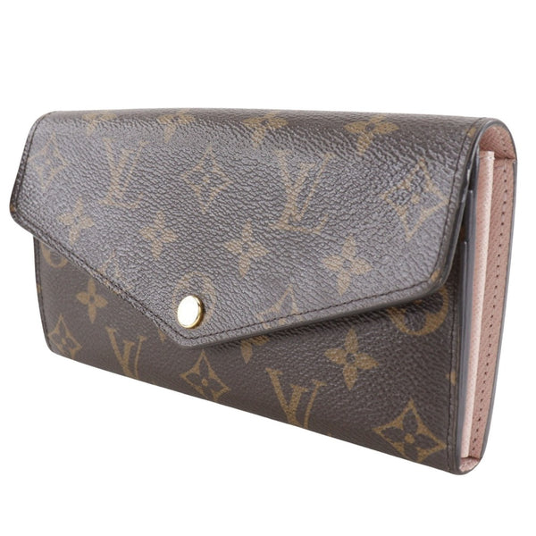 【LOUIS VUITTON】ルイ・ヴィトン
 ポルトフォイユ・サラ 長財布
 M62235 モノグラムキャンバス ローズ・バレリーヌ 茶 スナップボタン Portefeiulle Sarah レディース