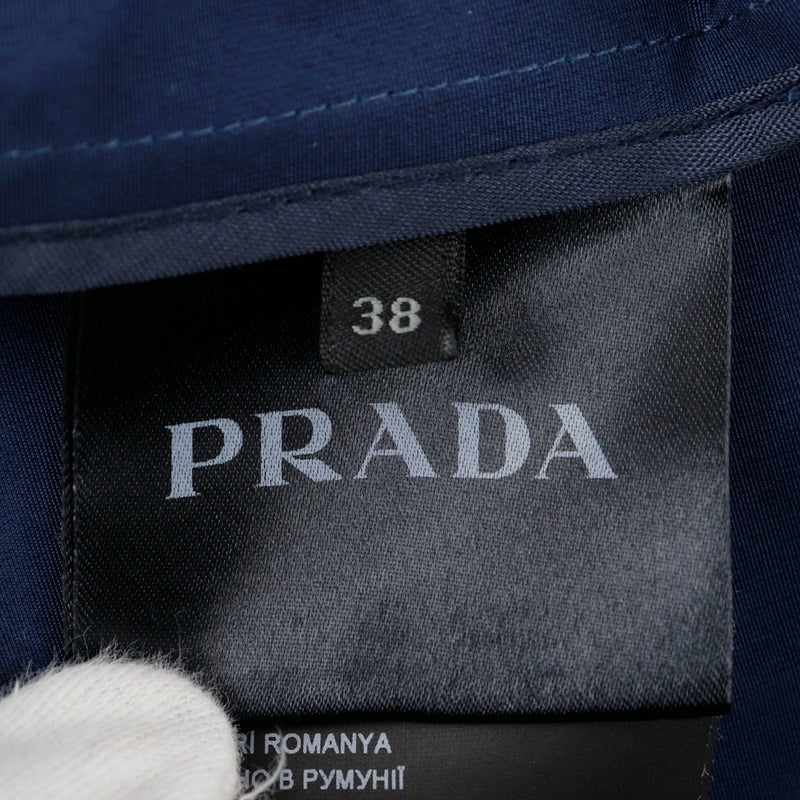 【PRADA】プラダ
 トレンチコート
 29Y278 コットン×ポリエステル 紺 レディースAランク